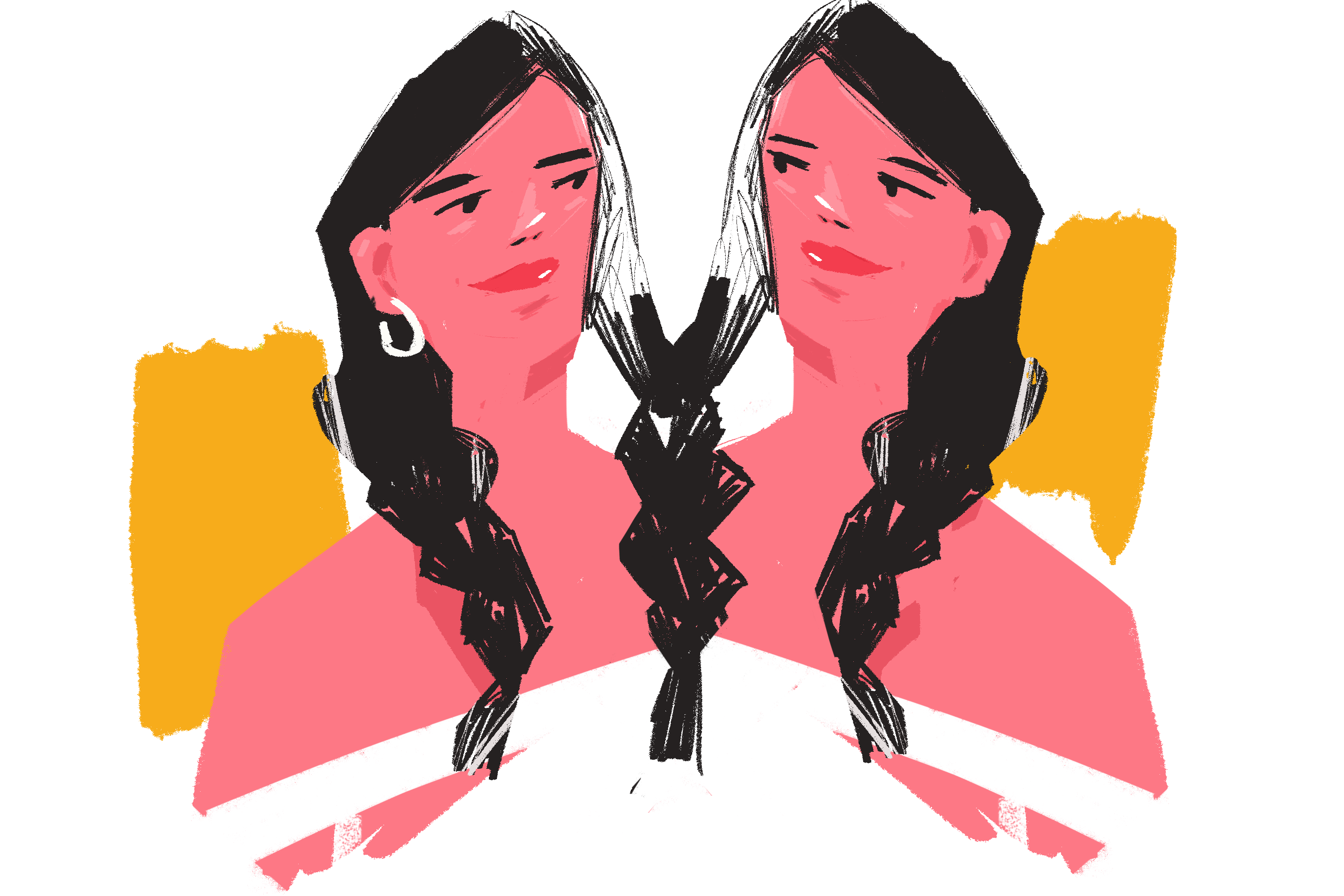 Иллюстрация двух девушек
