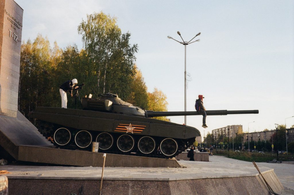 Вадим Костров, съемки на танке