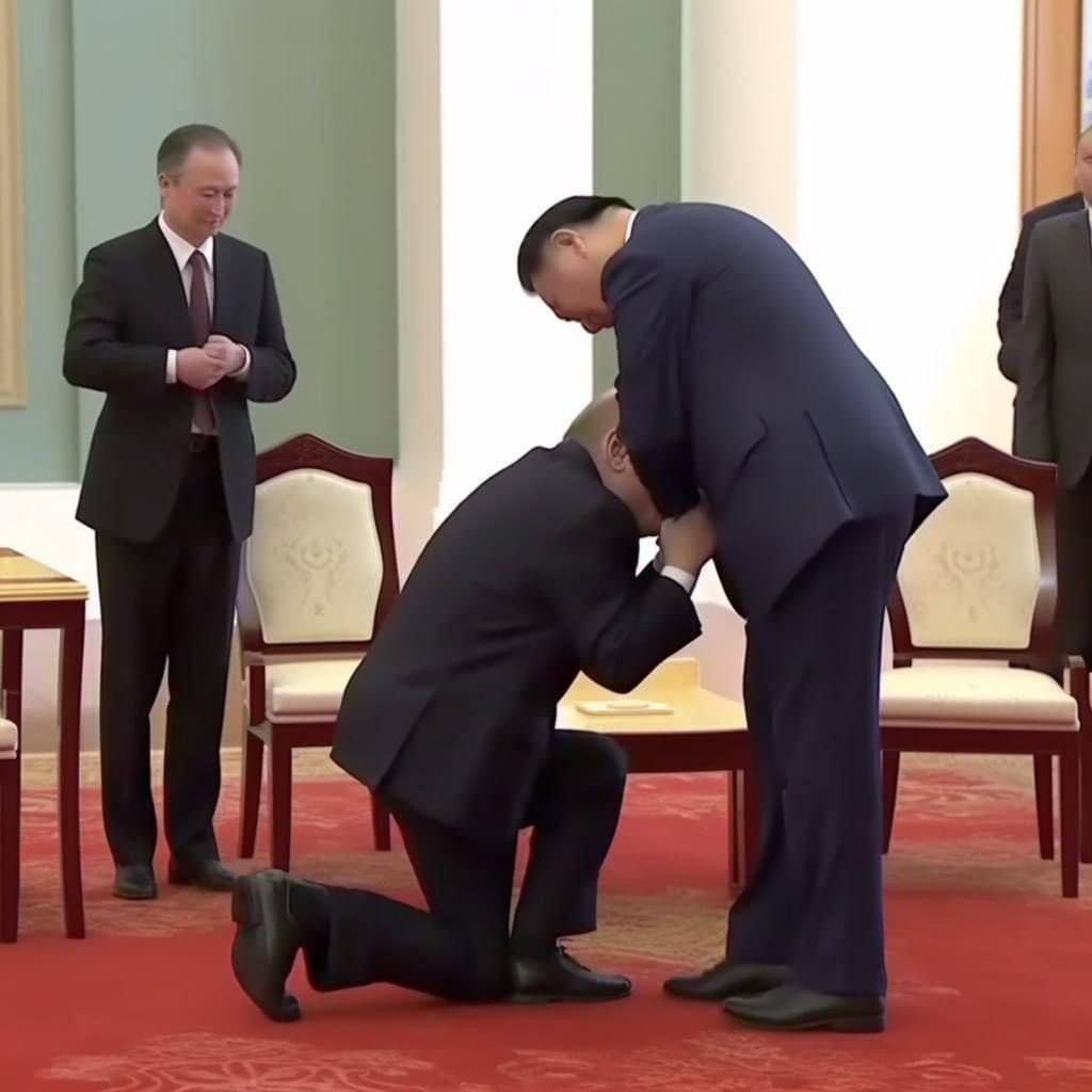 Путин на коленях перед Си Цзиньпином