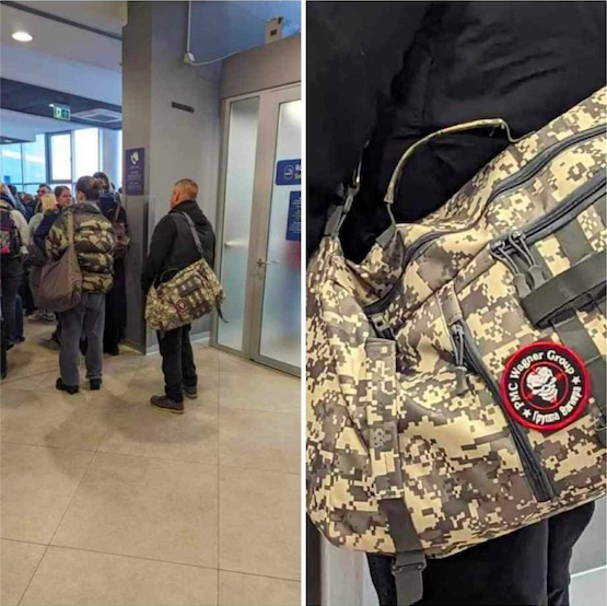 В аэропорту Вильнюса оштрафовали мужчину с символикой ЧВК Вагнера на рюкзаке